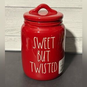 Rae Dunn Red Sweet But Twisted Ceramic Jar